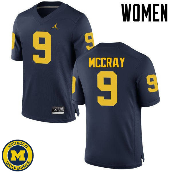 Womens Michigan Wolverines #9 Mike McCray Navy High School Football Jersey